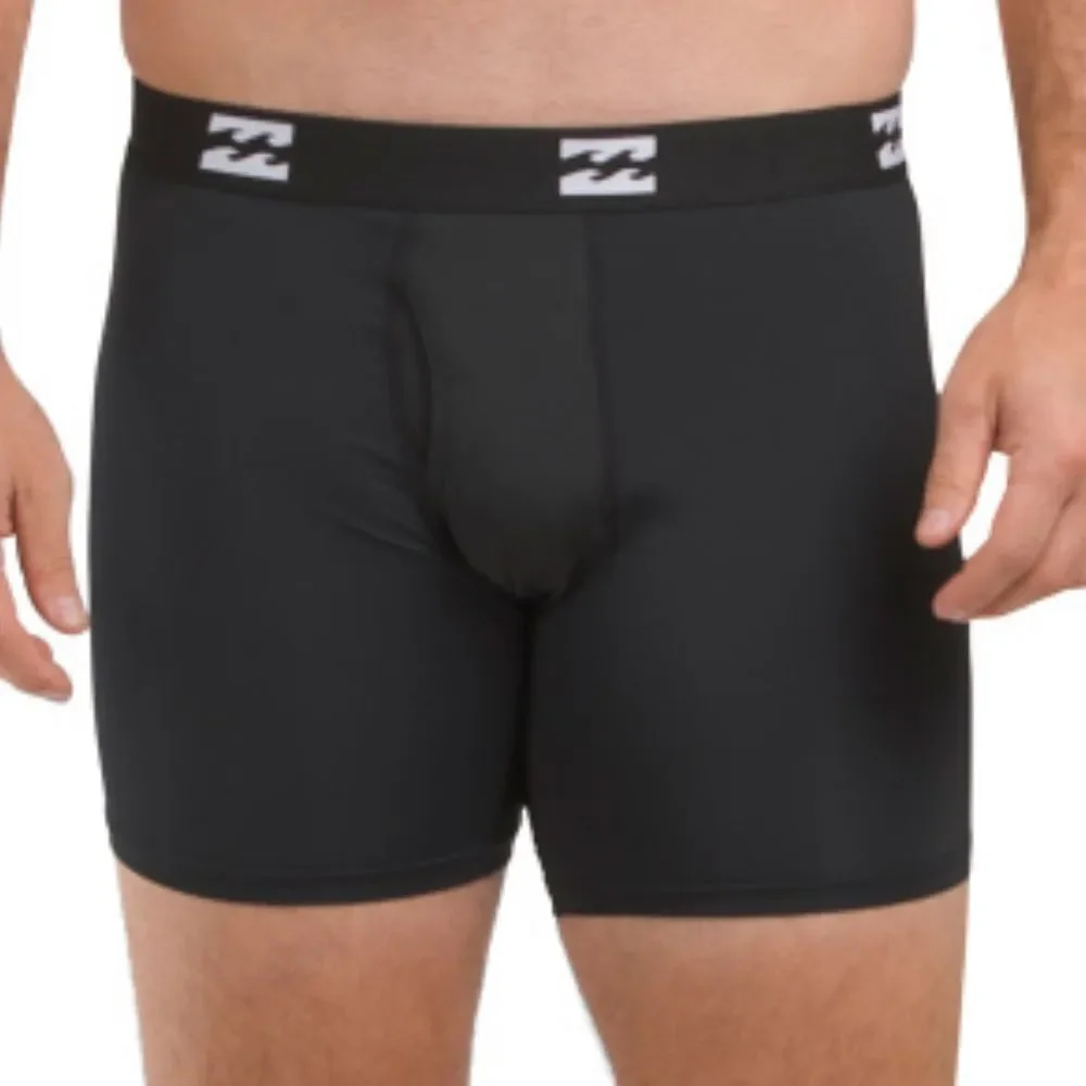 Billabong Black White Performance Nylon Fly Front Boxer Briefs Pack of 4